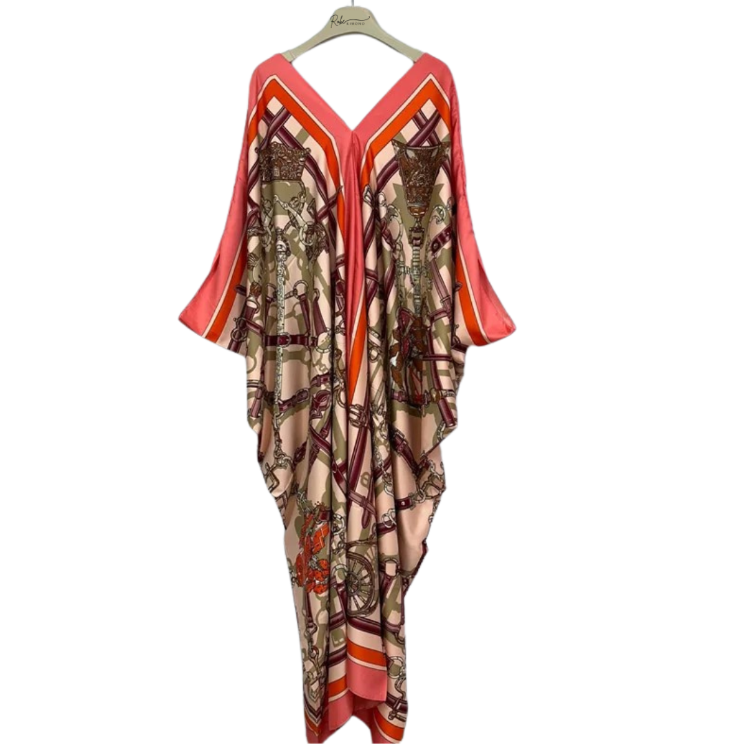 Caftan with Column Dress in Seacoral