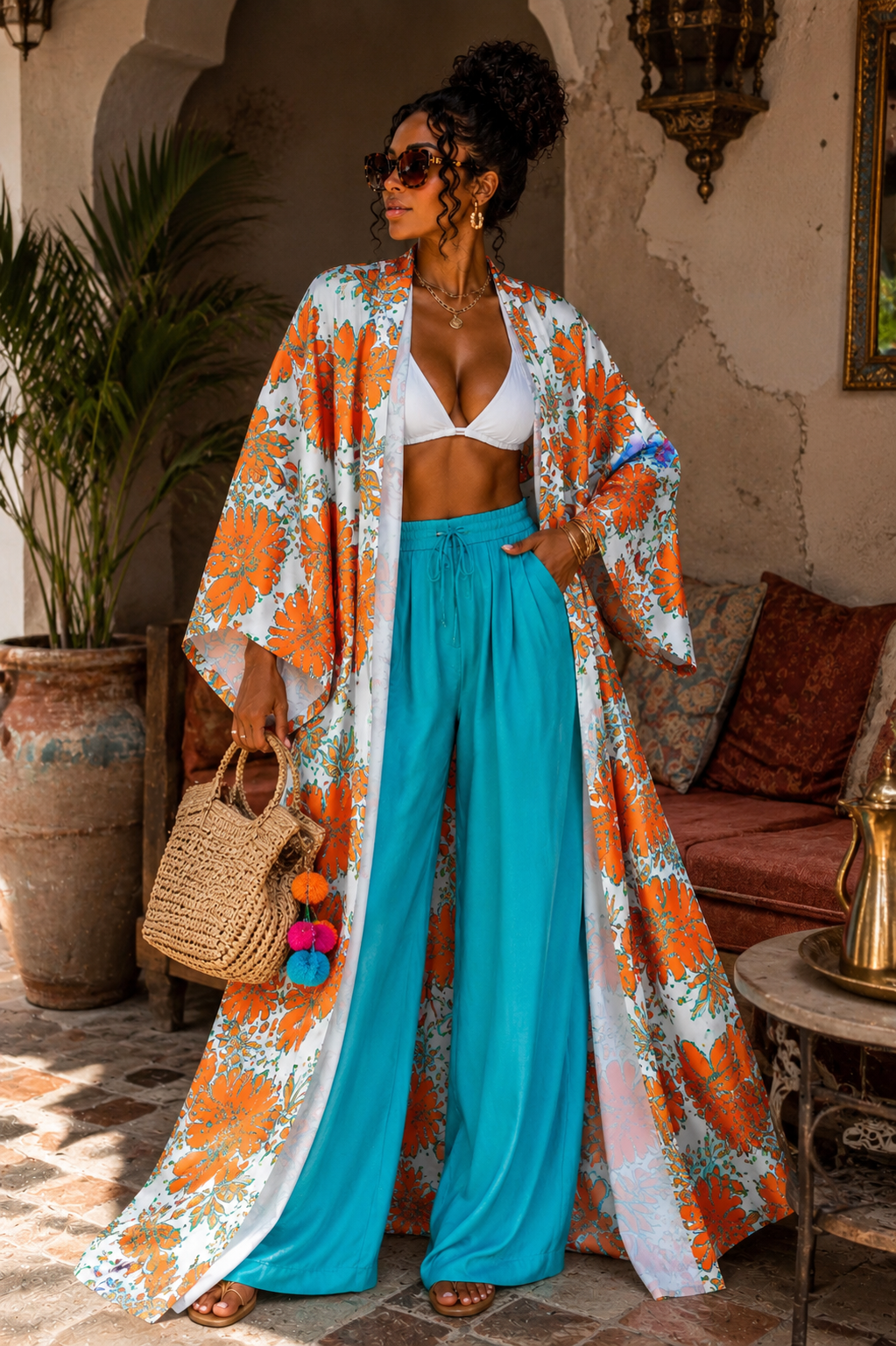 Tangerine Petals Kimono