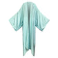 A blue silk kimono with a flowing sleeve, displayed on a plain background. (Light Blue)
