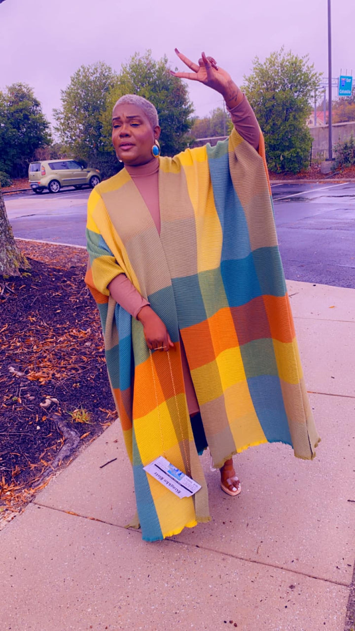 Neon Tropical Oasis Tasseled Kimono