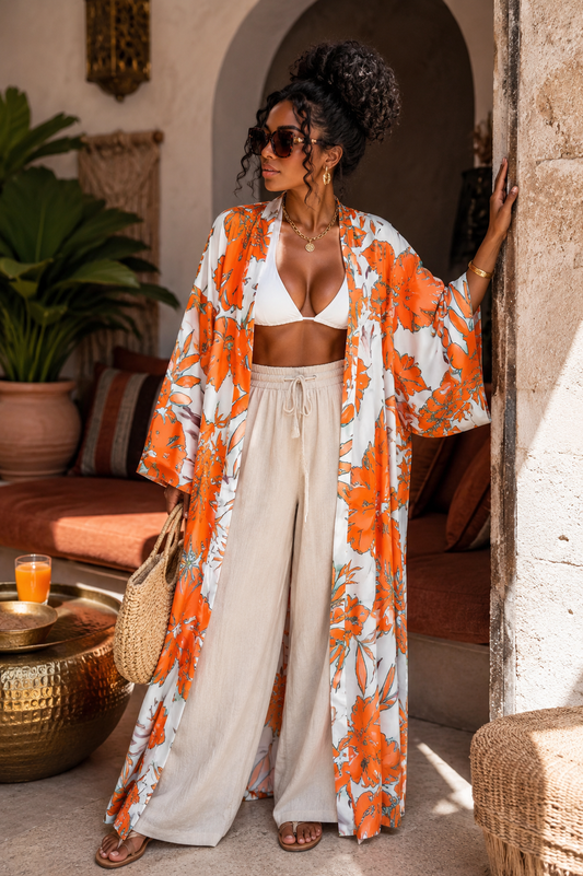 Tangerine Petals Kimono