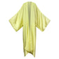 A yellow silk kimono with a flowing design, displayed on a plain background. (Yellow)