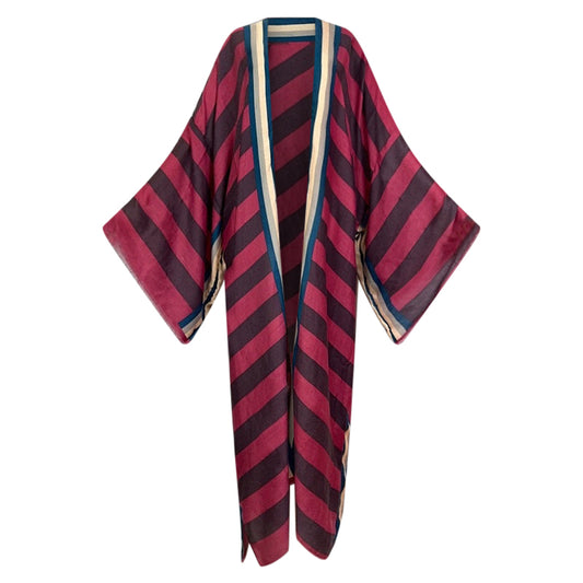 Robe Kimono Timeless Chic Striped Kimono (Pink)