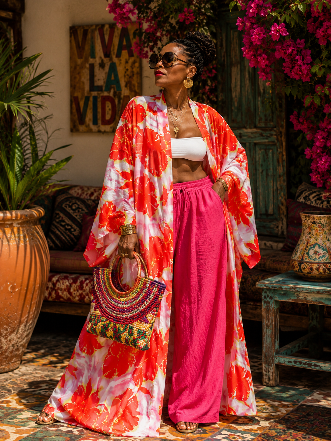 Ember Petals Kimono