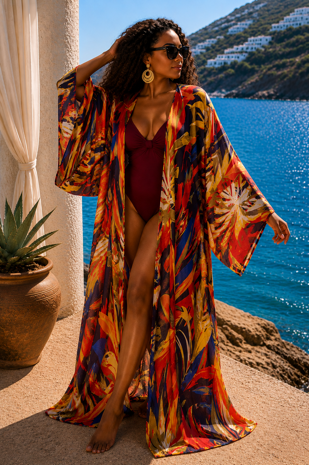 Sunset Canopy Silk Kimono