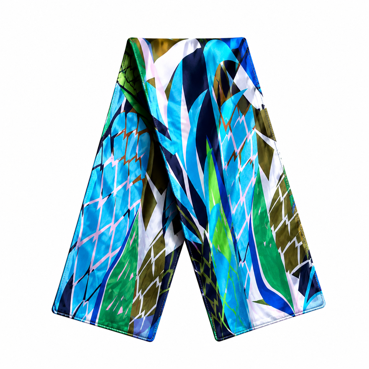 Lagoon Mosaic Silk Sash Belt