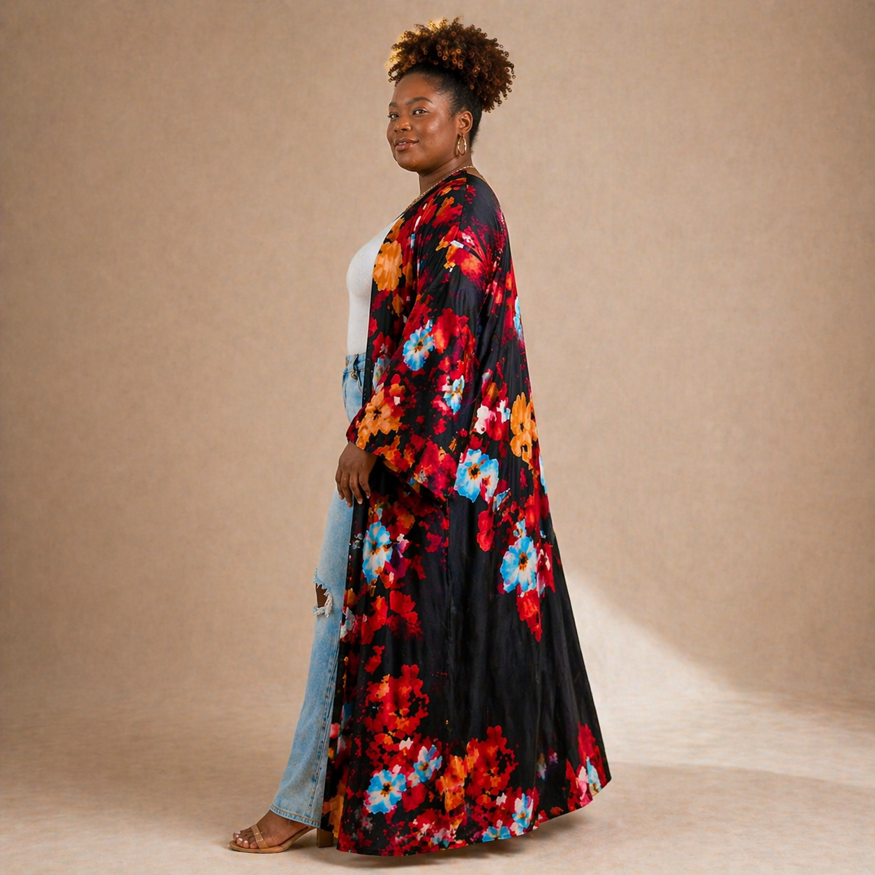 Fire & Ice Floral Kimono - Lashawn Janae