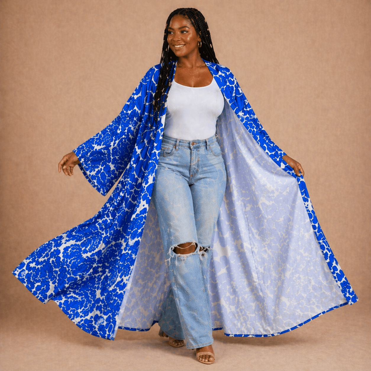 Sapphire Bloom Kimono - Lashawn Janae