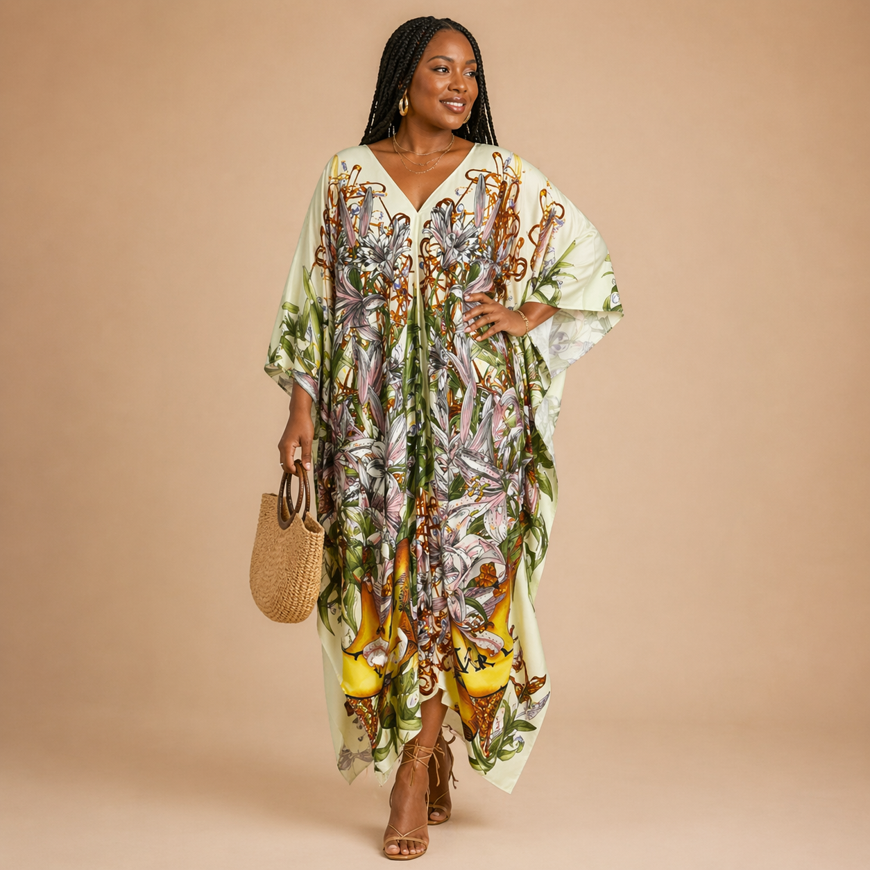 Serene Blossom Kaftan Dress - Lashawn Janae