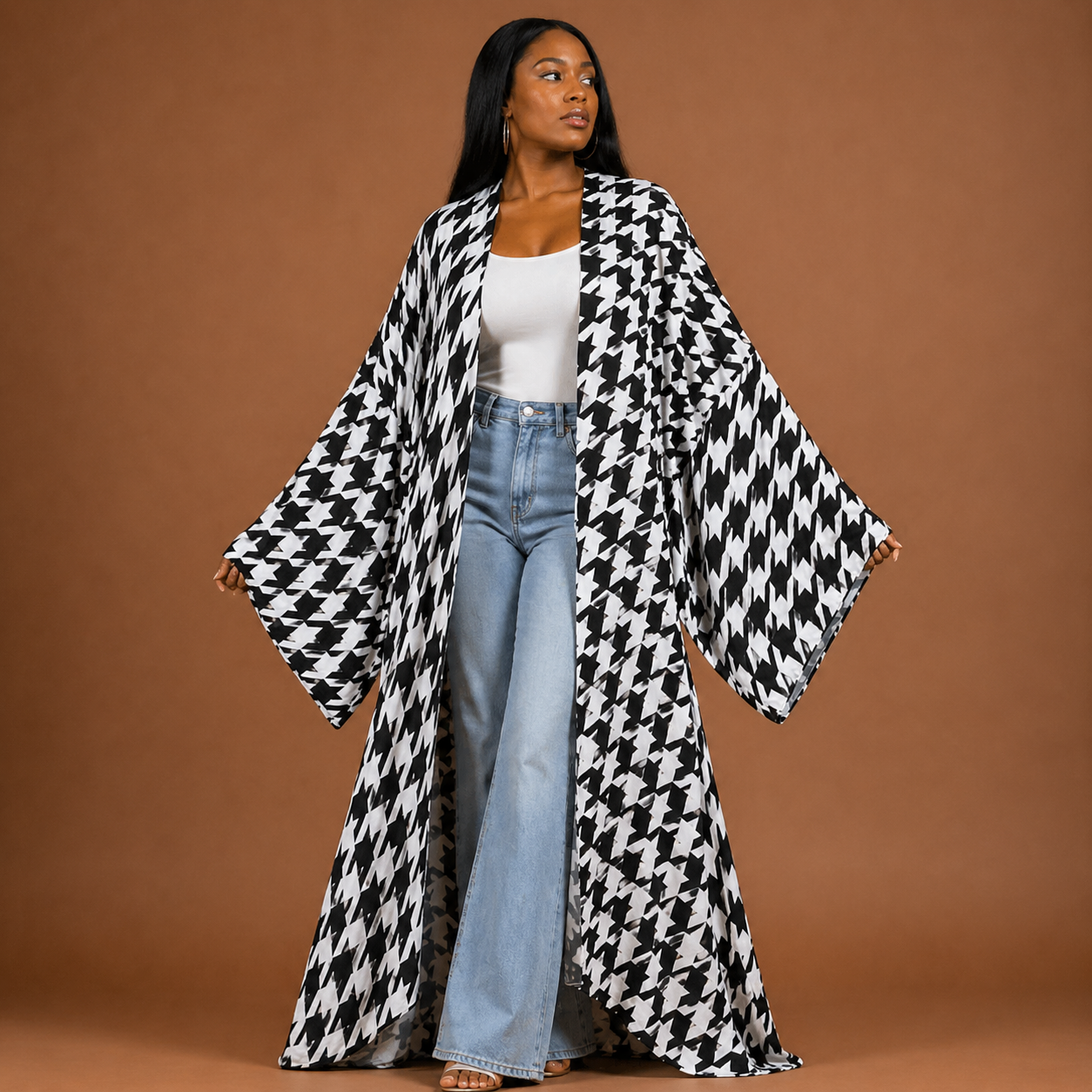 Timeless Houndstooth Kimono - Lashawn Janae