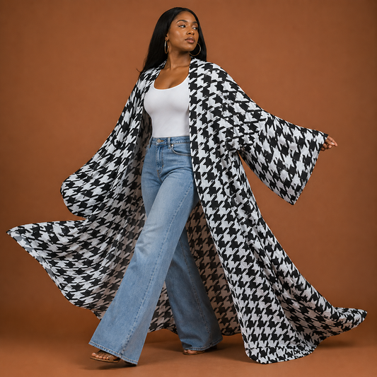 Timeless Houndstooth Kimono - Lashawn Janae
