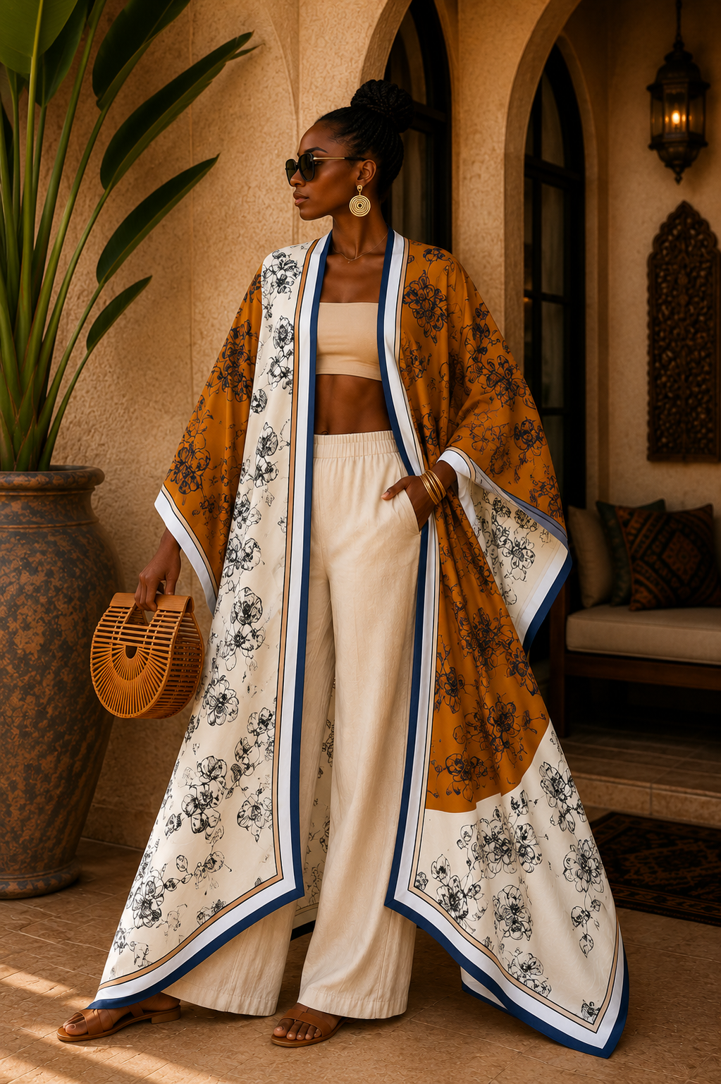 Painted Garden Kaftan Kimono
