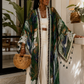 Emerald Canopy Linen Kimono