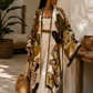 Golden Monarch Linen Kimono