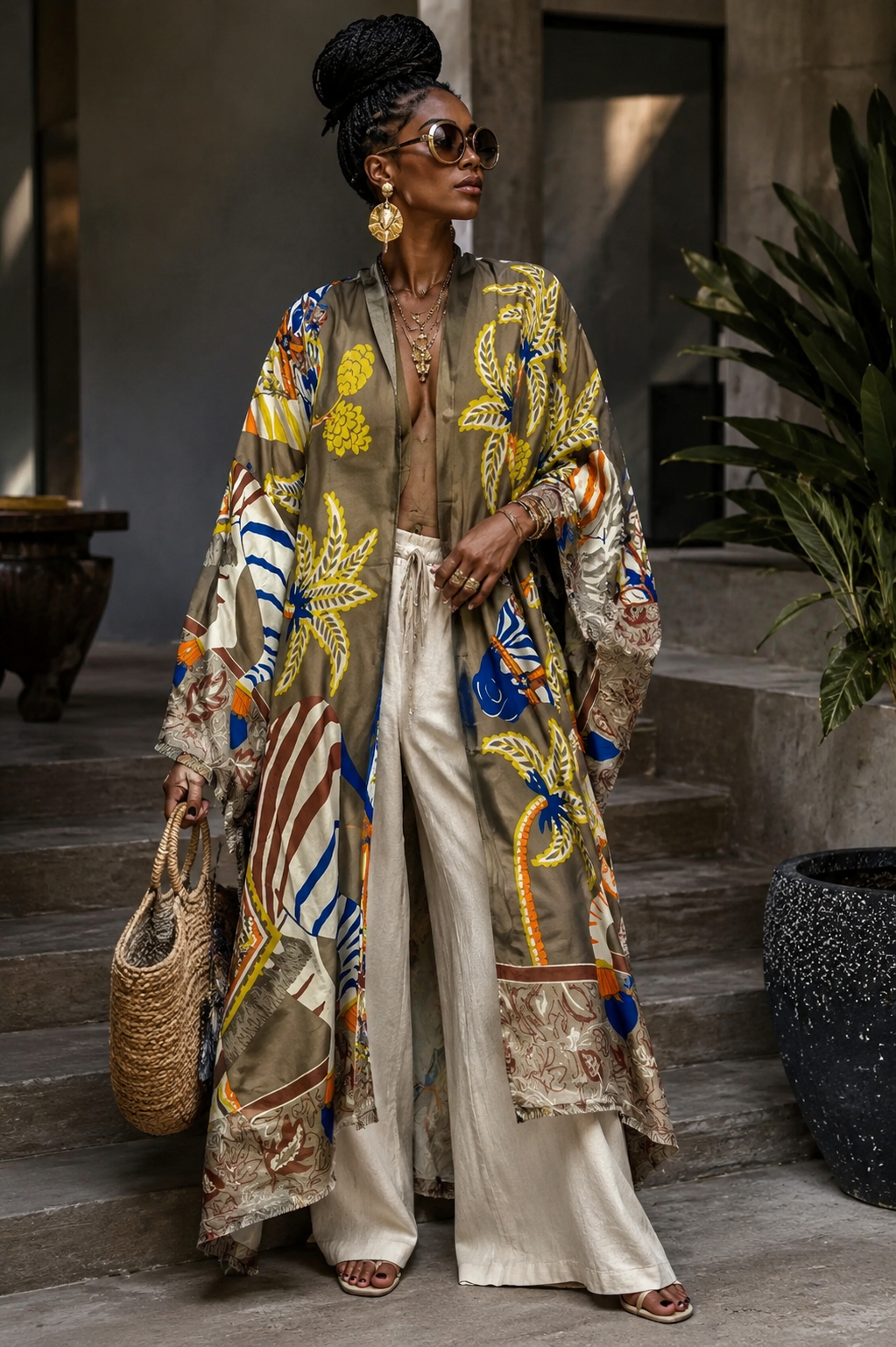 Savanna Reverie Linen Kimono