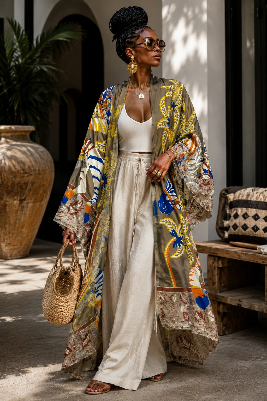 Savanna Reverie Linen Kimono