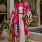 Fuchsia Oasis Linen Kimono