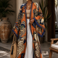 Terracotta Monarch Linen Kimono