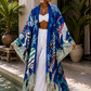 Cobalt Safari Linen Kimono