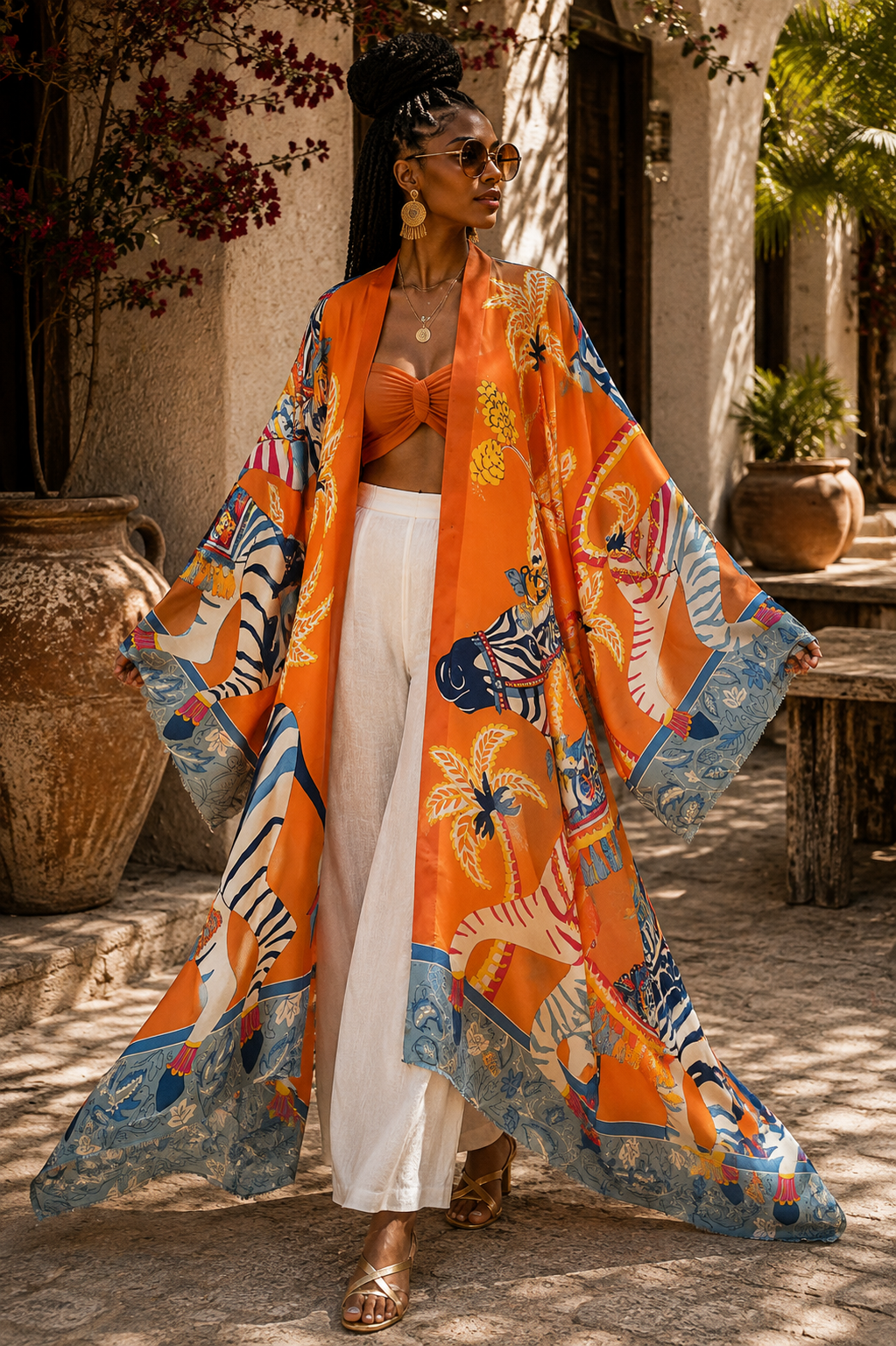 Marigold Safari Linen Kimono