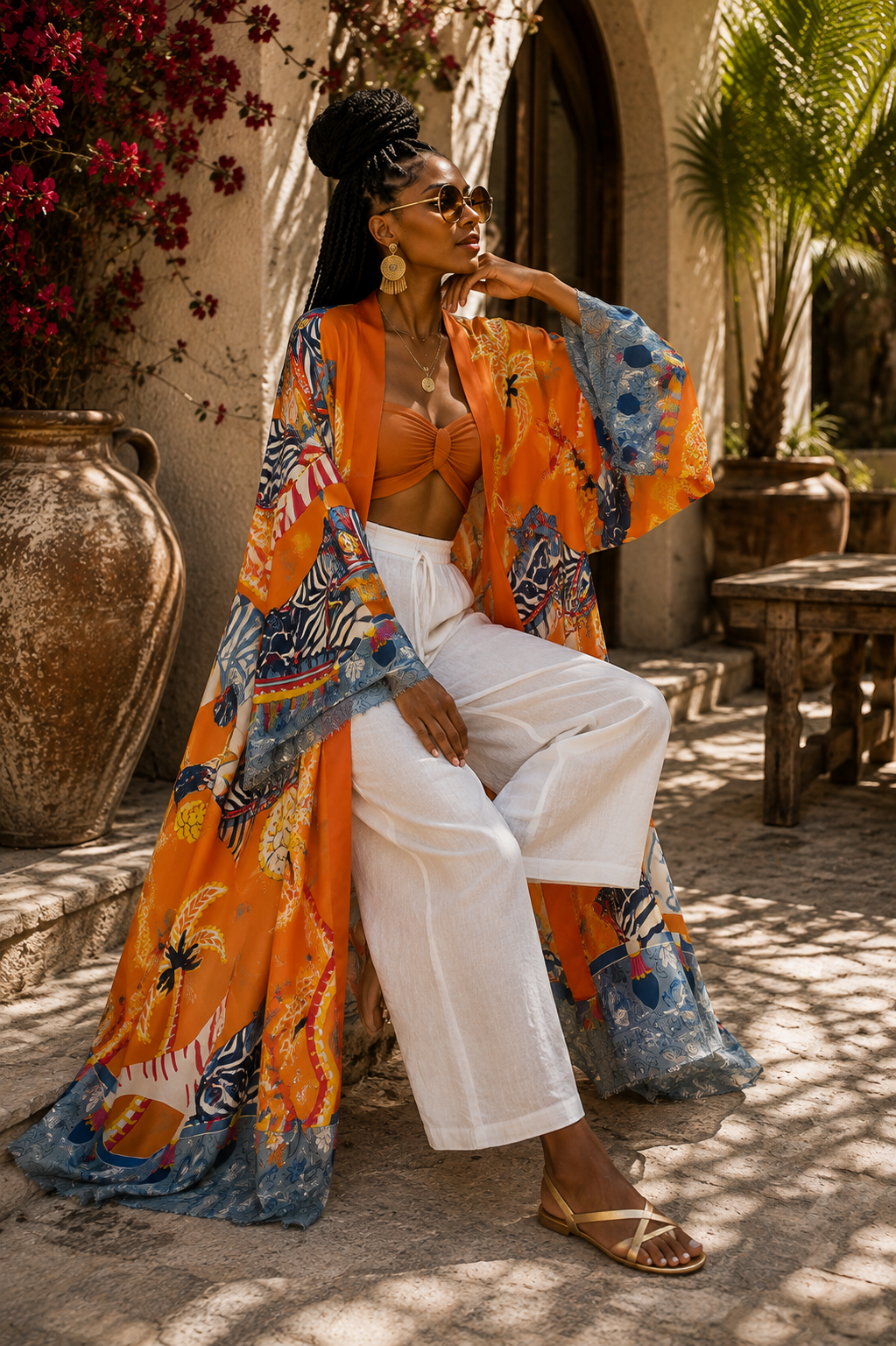 Marigold Safari Linen Kimono