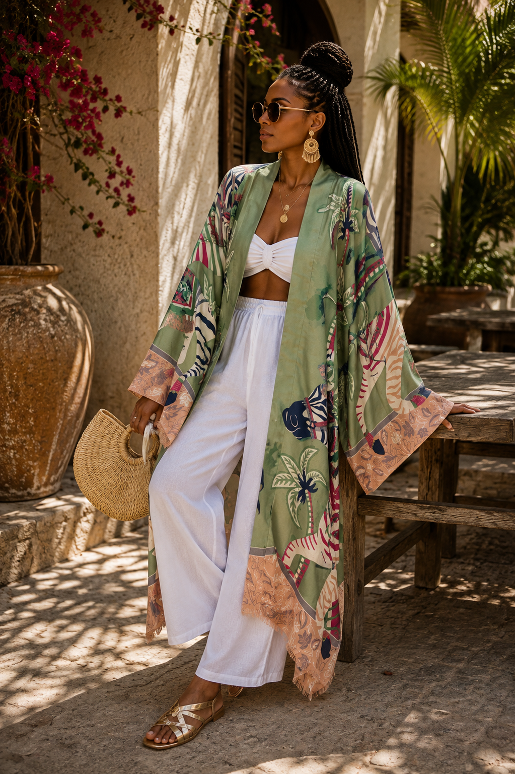 Wild Sage Linen Kimono