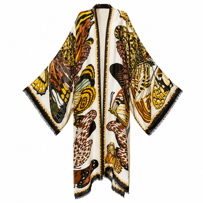 Golden Monarch Linen Kimono