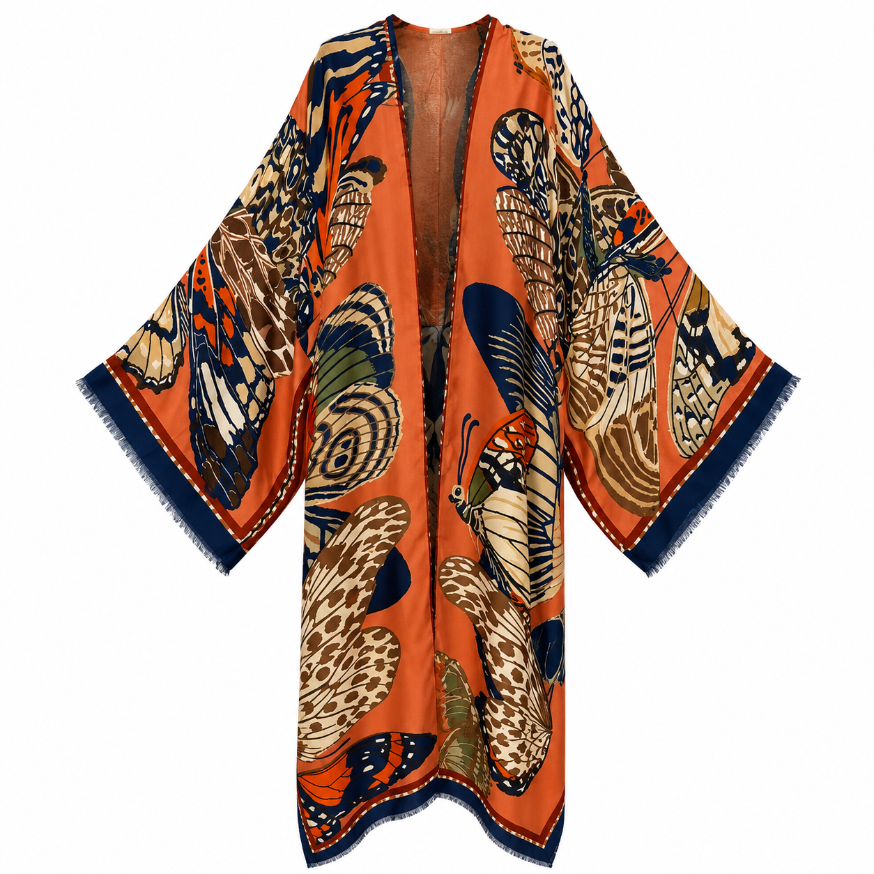 Terracotta Monarch Linen Kimono