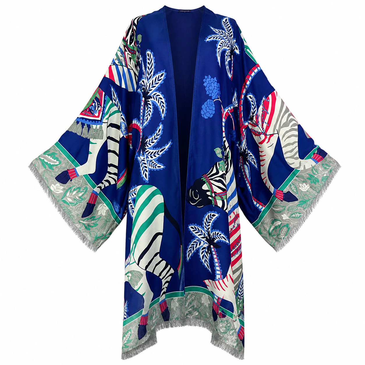 Cobalt Safari Linen Kimono