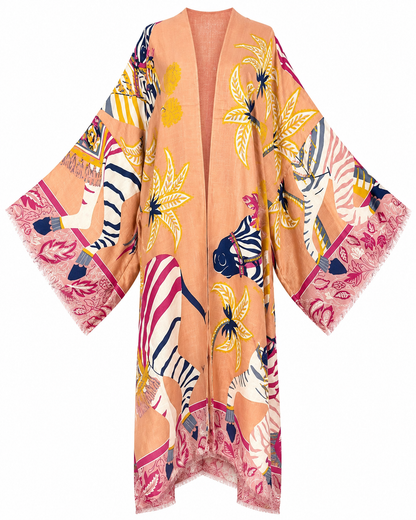 Peach Savannah Linen Kimono