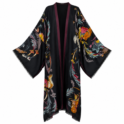 Noir Botanica Linen Kimono
