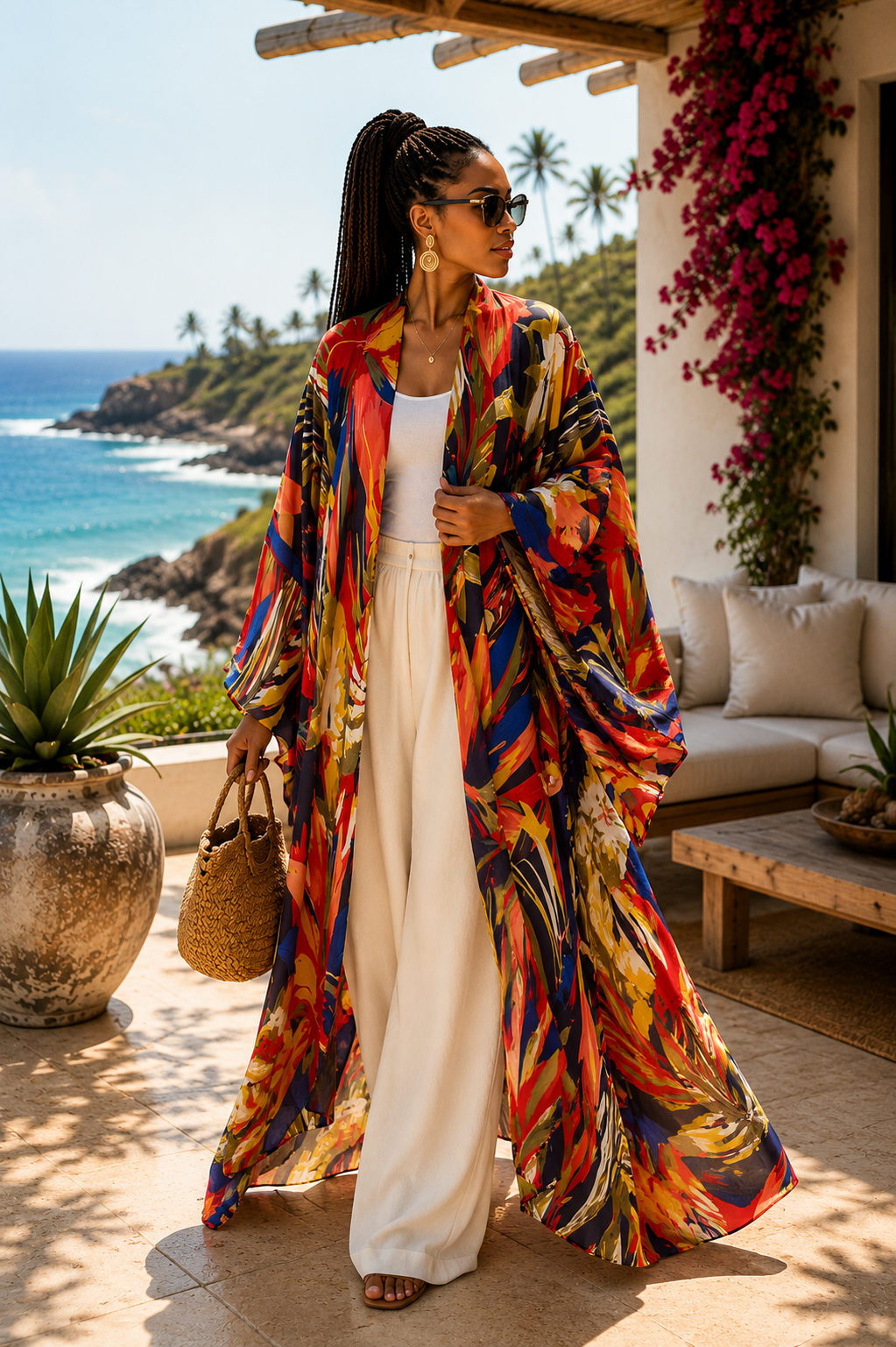 Sunset Canopy Silk Kimono