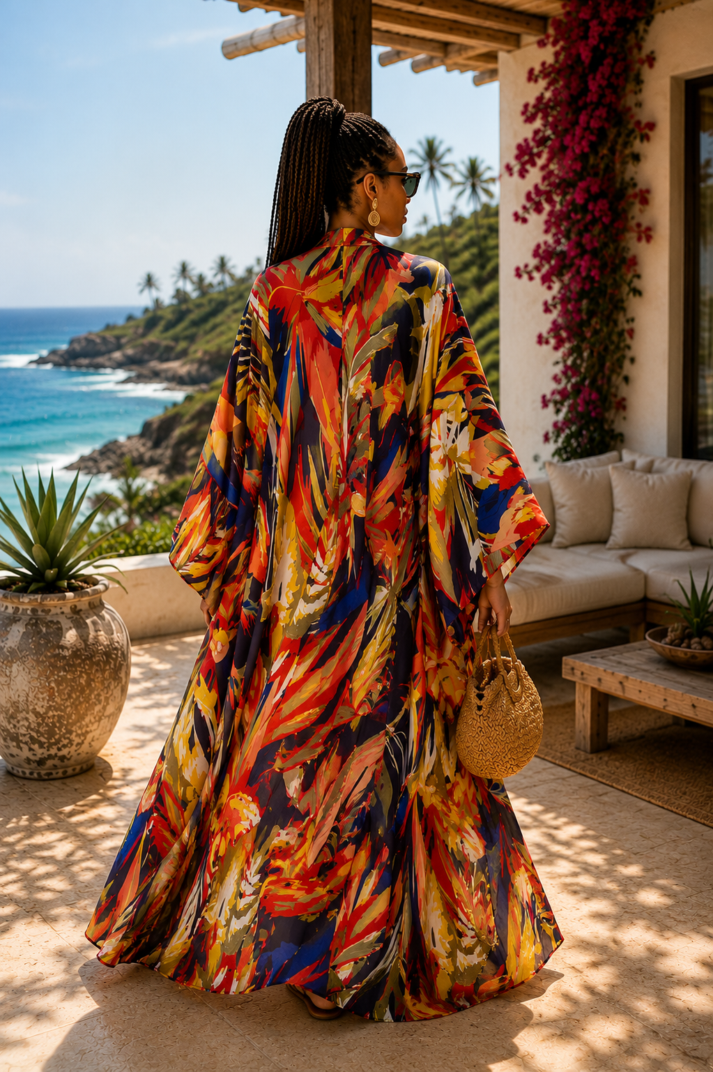Sunset Canopy Silk Kimono