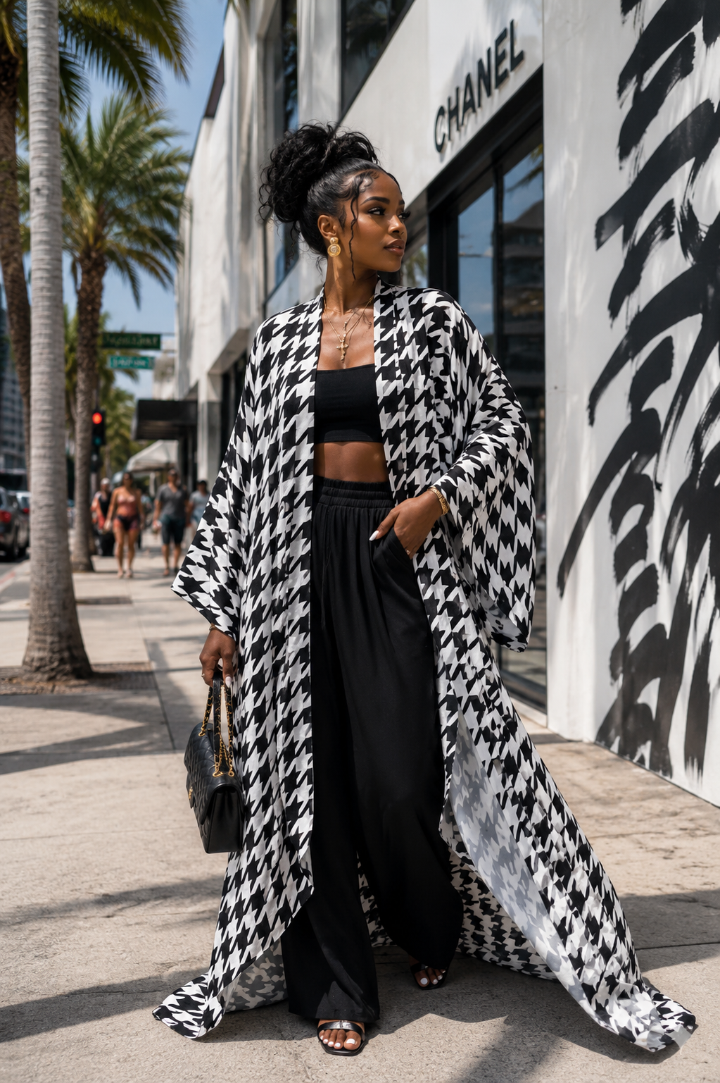 Timeless Houndstooth Kimono