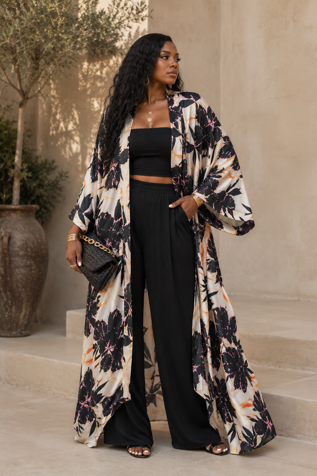 Nightfall Petals Kimono