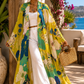 Golden Oasis Linen Kimono