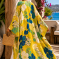 Golden Oasis Linen Kimono