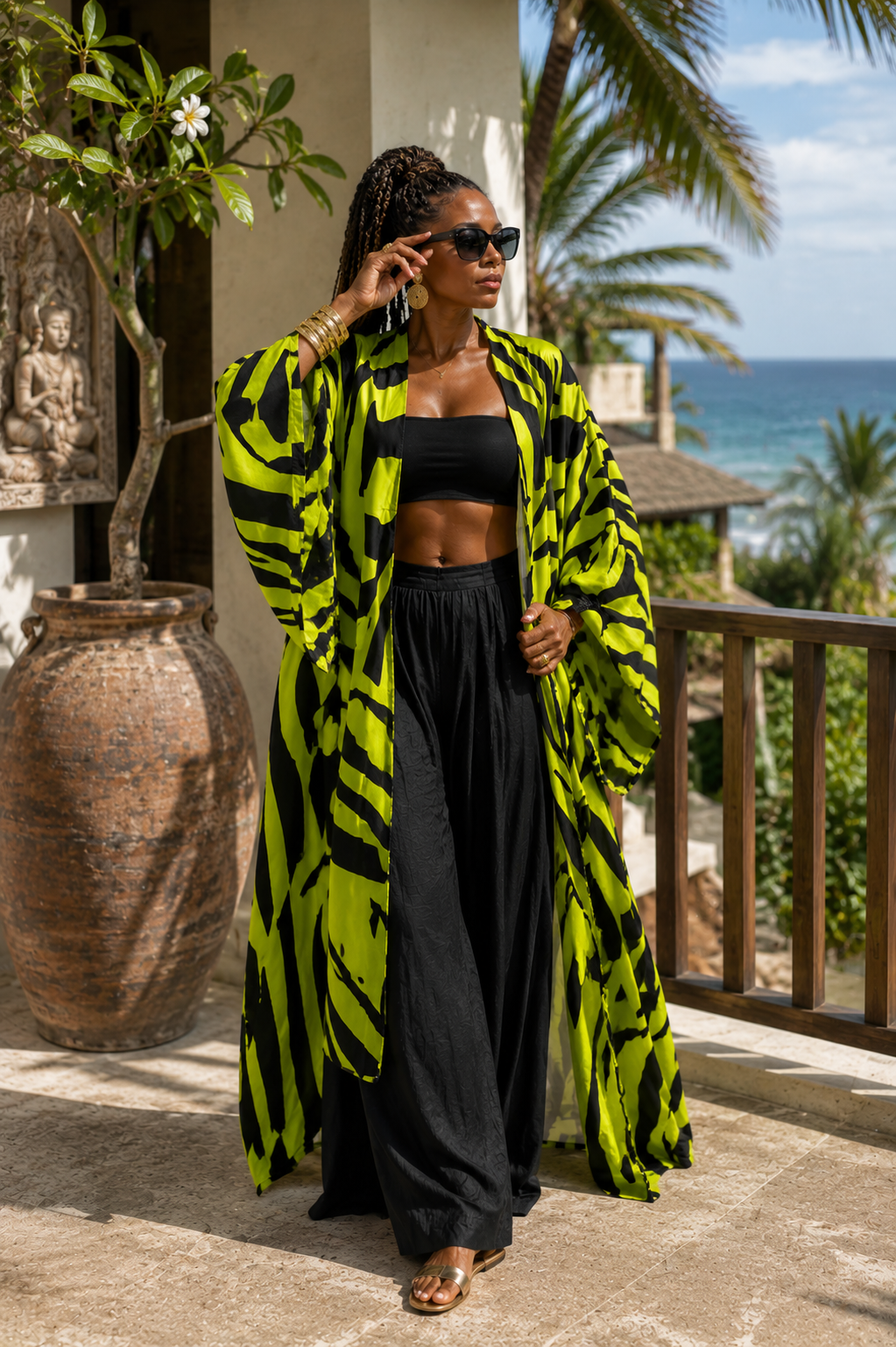 Electric Jungle Silk Kimono