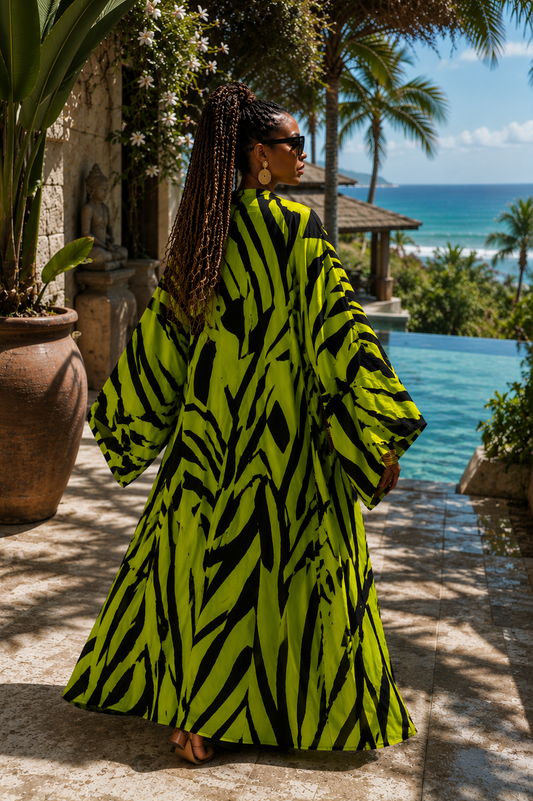 Electric Jungle Silk Kimono