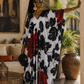 Winter Rose Silk Kaftan Dress