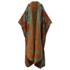 Robe Kimono Tribal Chic Hooded Wool Kimono (Orange Green)