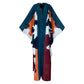 (Green) Colorful kimono-style garment on a white background