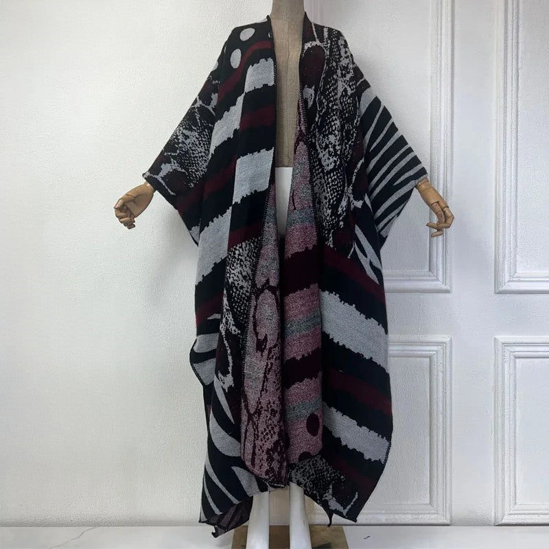 Robe Kimono Wild Elegance Wool Kimono (Purple)