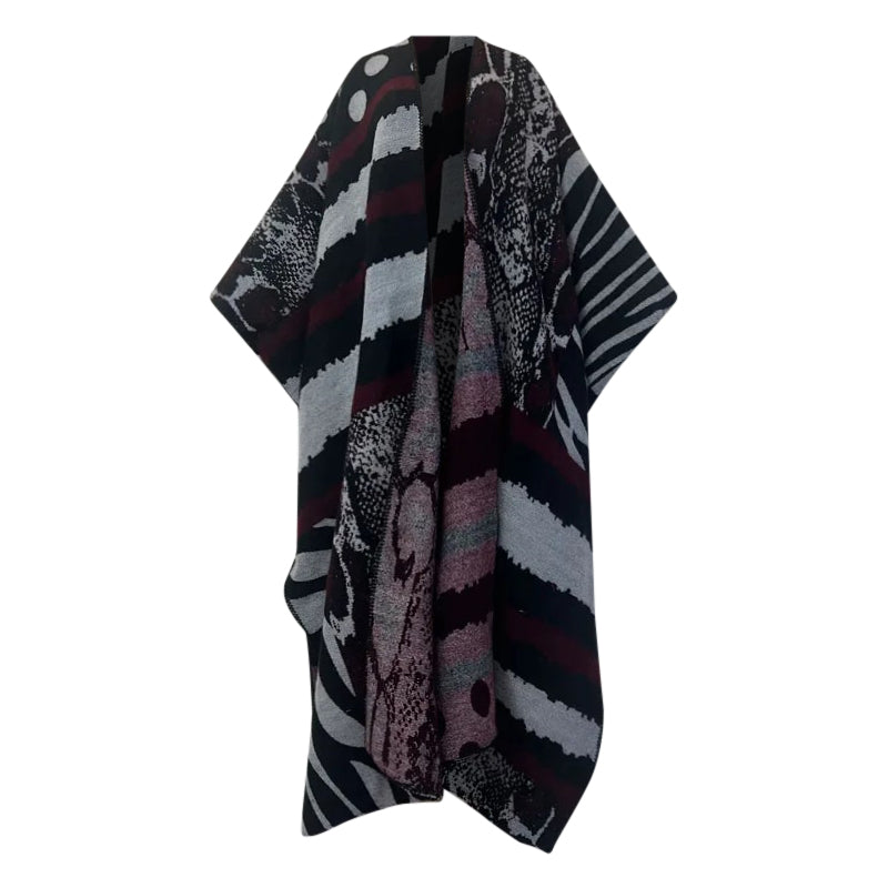 Robe Kimono Wild Elegance Wool Kimono (Purple)