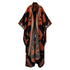 Robe Kimono Tribal Chic Hooded Wool Kimono (Orange Black)