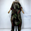 Camo Chic Wool Kaftan Dress