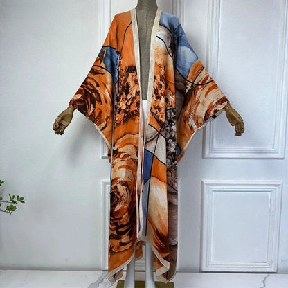 Grand Floral Elegance Midi Kimono
