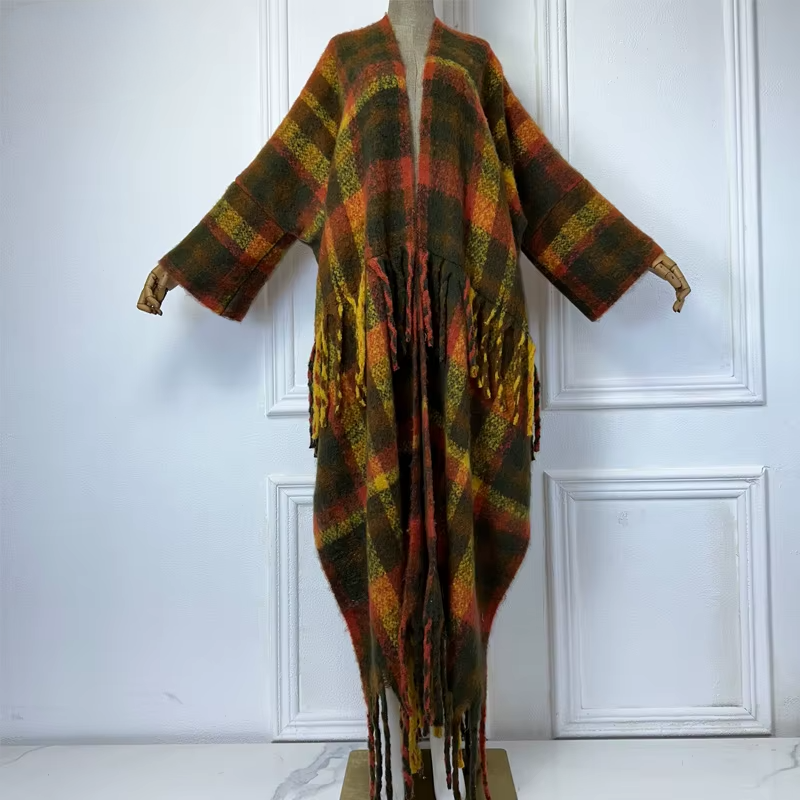 Kimono en laine rustique chic