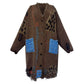 Robe Kimono Wild Patchwork Cardigan Kimono (Brown)
