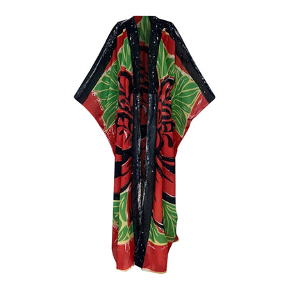 Midnight Tropicana Sheer Cover Up Kimono